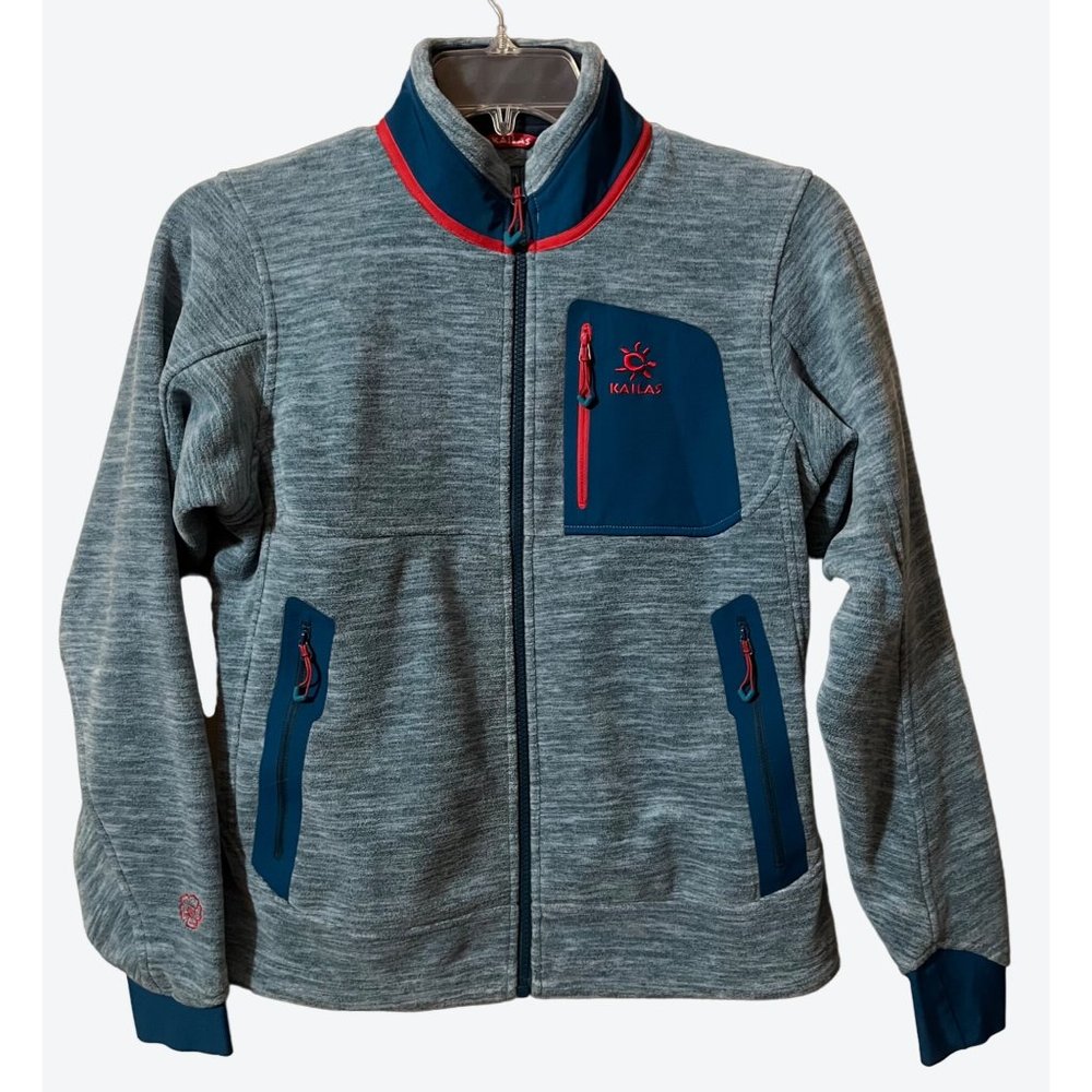 Kailas Women's Medium Long Sleeve Full Zip Polartec Fleece Heathered Teal